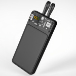 QUALO QTPB10-LD-23-01 Transparent power bank 10000 mAh PD with LED 23W black