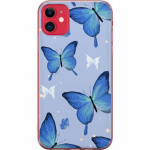 Mobile case for Apple iPhone 11 with Blue butterflies design
