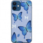 Mobile case for Apple iPhone 12 with Blue butterflies design