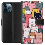 Wallet case for Apple iPhone 12 Pro Max with Cat pattern design