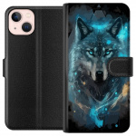 Wallet case for Apple iPhone 13 mini with Wolf design
