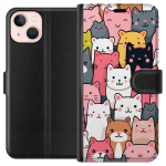 Wallet case for Apple iPhone 13 mini with Cat pattern design