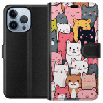 Wallet case for Apple iPhone 13 Pro with Cat pattern design Wallet case for Apple iPhone 13 Pro with Cat pattern design