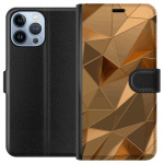 Wallet case for Apple iPhone 13 Pro Max with 3D Gold design