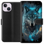 Wallet case for Apple iPhone 14 with Wolf design