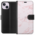 Wallet case for Apple iPhone 14 with Pink Heart design