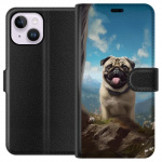 Wallet case for Apple iPhone 14 Plus with Happy Dog design
