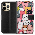 Wallet case for Apple iPhone 14 Pro Max with Cat pattern design