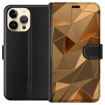 Wallet case for Apple iPhone 14 Pro Max with 3D Gold design Wallet case for Apple iPhone 14 Pro Max with 3D Gold design