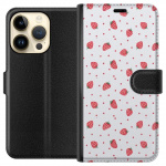 Wallet case for Apple iPhone 15 Pro with Strawberries design