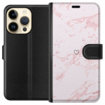 Wallet case for Apple iPhone 15 Pro with Pink Heart design