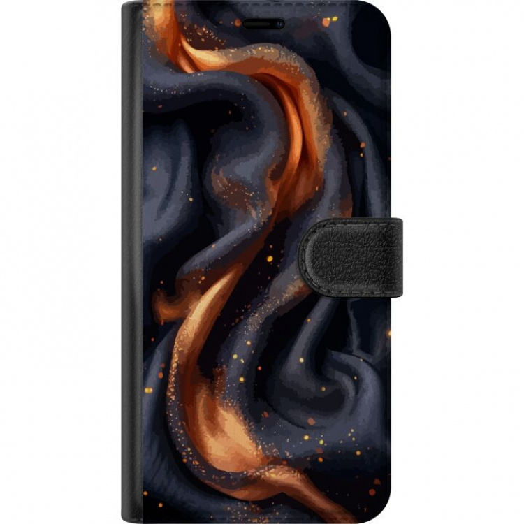 Wallet case for Apple iPhone 15 Plus with Fiery silk design