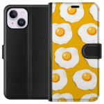 Wallet case for Apple iPhone 15 Plus with Fried egg design
