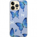 Mobile case for Apple iPhone 15 Pro Max with Blue butterflies design