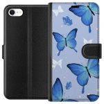 Wallet case for Apple iPhone 6 with Blue butterflies design