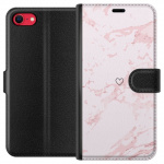 Wallet case for Apple iPhone 7 with Pink Heart design