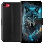 Wallet case for Apple iPhone SE (2020) with Wolf design Wallet case for Apple iPhone SE (2020) with Wolf design