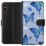 Wallet case for Apple iPhone X with Blue butterflies design Wallet case for Apple iPhone X with Blue butterflies design