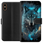 Wallet case for Apple iPhone XS with Wolf design Wallet case for Apple iPhone XS with Wolf design