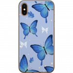 Mobile case for Apple iPhone XS Max with Blue butterflies design