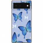 Mobile case for Google Pixel 6 with Blue butterflies design