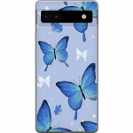 Mobile case for Google Pixel 6a with Blue butterflies design Mobile case for Google Pixel 6a with Blue butterflies design