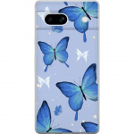 Mobile case for Google Pixel 7a with Blue butterflies design