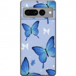 Mobile case for Google Pixel 7 Pro with Blue butterflies design Mobile case for Google Pixel 7 Pro with Blue butterflies design
