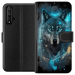 Wallet case for Honor 20 with Wolf design