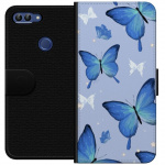 Wallet case for Huawei P smart with Blue butterflies design