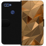Wallet case for Huawei P smart with 3D Gold design
