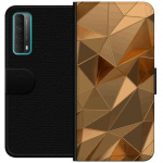 Wallet case for Huawei P smart 2021 with 3D Gold design