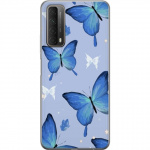 Mobile case for Huawei P smart 2021 with Blue butterflies design
