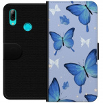 Wallet case for Huawei P smart 2019 with Blue butterflies design