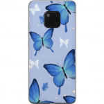 Mobile case for Huawei Mate 20 Pro with Blue butterflies design Mobile case for Huawei Mate 20 Pro with Blue butterflies design