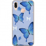 Mobile case for Huawei P20 lite with Blue butterflies design