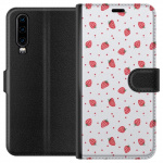 Wallet case for Huawei P30 with Strawberries design