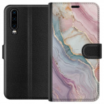Wallet case for Huawei P30 with Marble design