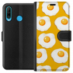 Wallet case for Huawei P30 lite with Fried egg design