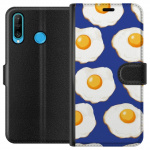 Wallet case for Huawei P30 lite with Fried eggs design