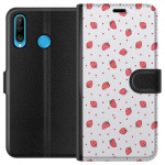 Wallet case for Huawei P30 lite with Strawberries design