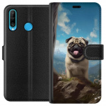 Wallet case for Huawei P30 lite with Happy Dog design