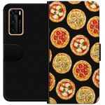 Wallet case for Huawei P40 with Pizza design