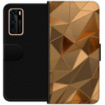 Wallet case for Huawei P40 with 3D Gold design