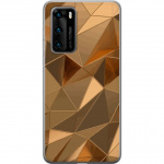 Mobile case for Huawei P40 with 3D Gold design