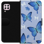 Wallet case for Huawei P40 lite with Blue butterflies design