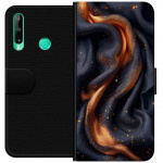 Wallet case for Huawei P40 lite E with Fiery silk design