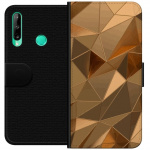 Wallet case for Huawei P40 lite E with 3D Gold design