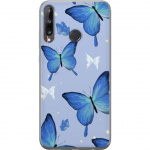 Mobile case for Huawei P40 lite E with Blue butterflies design