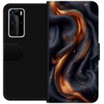 Wallet case for Huawei P40 Pro with Fiery silk design